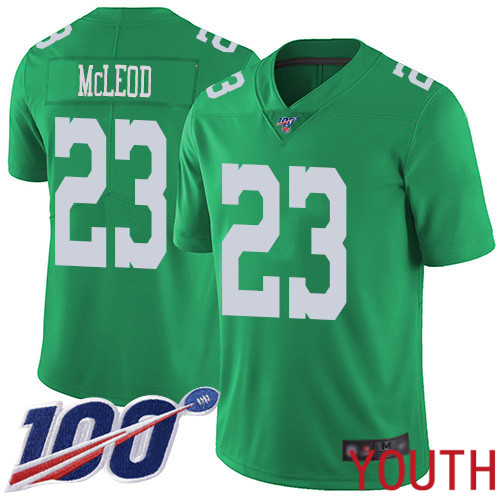 Youth Philadelphia Eagles 23 Rodney McLeod Limited Green Rush Vapor Untouchable NFL Jersey 100th Season